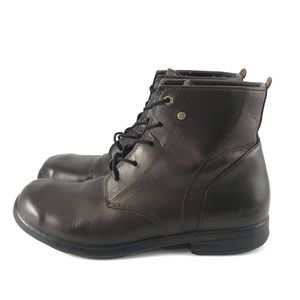 LL Bean Leather Lace Up Boots Brown Size 9